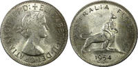 Australia 1954 Florin Australia Silver Royal Visit of Elizabeth II High Grade KM# 55 (25) -