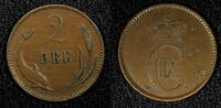 Denmark Bronze 1902 Denmark Christian IX  1902 VBP 2 Ore KM# 793.2 (22 4... 6,87 EUR  + 12,88 EUR frais d'envoi