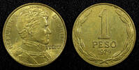 Chile 1 Peso CHILE Aluminum-Bronze 1979 Bernardo O'Higgins UNC KM# 208a (22 719) -