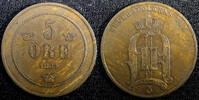 Sweden 5 Öre 1884 SWEDEN Oscar II 1884  small letters Mintage- 784,140 K... 17,18 EUR  + 12,88 EUR frais d'envoi