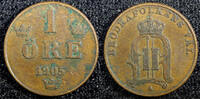 Sweden Bronze 1905 Sweden Oscar II  1905 1 Öre extra Large letters KM# 7... 6,44 EUR  + 12,88 EUR frais d'envoi