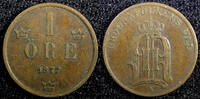 Sweden Bronze 1877 SWEDEN Oscar II  1877 1 Ore Large Letters KM# 745 (23... 10,74 EUR  + 12,88 EUR frais d'envoi