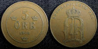 Sweden 5 Öre 1902 SWEDEN Oscar II Bronze 1902  27mm Mintage-441,660 KM# ... 6,44 EUR  + 12,88 EUR frais d'envoi