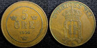 Sweden 5 Öre 1906 Sweden Oscar II Bronze 1906 EB  Mintage-565 280 KM# 77... 8,57 EUR  + 12,88 EUR frais d'envoi