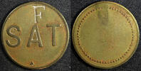 Costa Rica Bronze COSTA RICA Token SAT c/s ''F'' 25.3mm 4,29 g. SCARCE (23 246) -