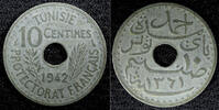 Tunisia 10 Centimes 1942 TUNISIA Zinc 1942  WWII Issue HIGH GRADE KM# 26... 17,13 EUR  + 12,88 EUR frais d'envoi