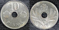 Finland 10 Pennia 1944 FINLAND Iron 1944  WWII Issue BU Coin KM#34.1 (23... 12,84 EUR  + 12,88 EUR frais d'envoi