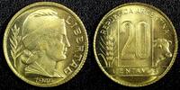 Argentina 20 Centavos Argentina Aluminum-Bronze 1944 GEM BU COIN KM# 42 (23 959) -