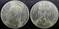 Norway 5 Kroner 1972 NORWAY Olav V Copper-Nickel 1972  KM# 412 (22 990) ... 4,29 EUR  + 12,88 EUR frais d'envoi