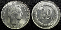 Colombia 20 Centavos Colombia General Santander 1969 UNC KM# 227 (23 581) -