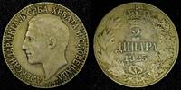 Yugoslavia 2 Dinara 1925 Yugoslavia Alexander I Nickel-Bronze 1925 P  Po... 5,97 EUR  + 12,88 EUR frais d'envoi