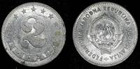 Yugoslavia 2 Dinara 1953 Yugoslavia Aluminum 1953  1 Year Type 	22.2 mm ... 4,25 EUR  + 12,88 EUR frais d'envoi