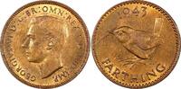 United Kingdom 1943 Farthing Great Britain George VI Bronze KM# 843 (24 922) -