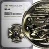 Australia 20 Cents AUSTRALIA Elizabeth II 1981 NGC MS65 GEM BU KM# 66 (022) -