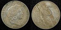 Peru 5 Centavos PERU Copper-Nickel 1919 Toned KM# 213.1 (24 801) -