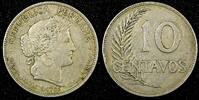Peru 10 Centavos PERU Copper-Nickel 1918 1st Year Type KM# 214.1 (25 023) -