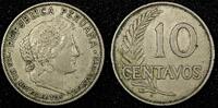 Peru 10 Centavos PERU Copper-Nickel 1937 KM# 214.2 (25 022) -