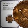 United Kingdom 1943 Farthing Great Britain George VI Bronze NGC MS64 RB KM# 843 (16) -