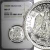 50 Centavos Mexico ESTADOS UNIDOS Silver 1944 M  NGC MS67 GEM GEM BU KM# 447 (4)