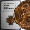 United Kingdom 1931 Farthing Great Britain George V Bronze NGC MS64 RB NICE RED KM# 825 (034) -