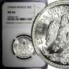 50 Centavos Mexico ESTADOS UNIDOS Silver 1944 M  NGC MS66 GEM GEM BU KM# 447 (41)