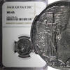 Italy 20 Centesimi Italy Vittorio Emanuele III 1943 WWII Issue NGC MS65 KM# 75b (1) -