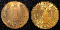 Latvia 1 Santims 1939 LATVIA Bronze 1939  RED Toned UNC KM# 10 (26 657) unz 12,84 EUR  + 12,88 EUR frais d'envoi