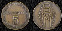 Netherlands Bronze Netherlands (1947) 5 Boordgeld SMN Stoomvaart Shipping Line Token 16mm -