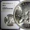 Australia 1954 Florin Australia Silver Royal Visit of Elizabeth II NGC MS61 KM# 55 (003) -