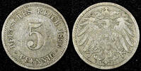 Germany 5 Pfennig Germany - Empire Wilhelm II 1899 D Munich Mint KM# 11 (26 747) -