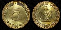 Germany 5 Pfennig Germany - Federal Republic 1950 F Stuttgart Mint GEM BU KM# 107 (851) -