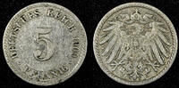 Germany 5 Pfennig Germany - Empire Wilhelm II Copper-Nickel 1909 A Berlin KM# 11 (748) -