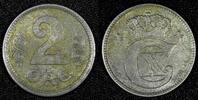 2 Øre Denmark Christian X Iron 1918  WWI Issue 1 YEAR TYPE XF KM# 813.1a (26 892) Uncertified