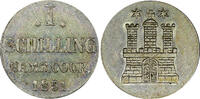 Germany 1 Schilling German States HAMBURG Silver 1851 Mintage-240,000 KM# 574 (22 917) -