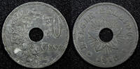 Belgium 50 Centimes BELGIUM German Occupation Zinc 1918 WWI Issue SCARCE XF KM# 83 (665) -