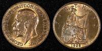 United Kingdom 1928 Farthing Great Britain George V (1910-1936) Bronze ch.UNC RED KM#825 (959) -