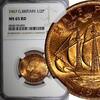 United Kingdom 1/2 Penny GREAT BRITAIN Elizabeth II 1967 NGC MS65 RD FULL RED KM# 896 (003) -