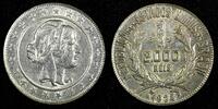 Brazil 2000 Reis Brazil Silver 1924 1st Year Type HIGH GRADE KM# 526 (27 305) -