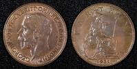 United Kingdom 1931 Farthing Great Britain George V Bronze UNC KM# 825 (27 180) -
