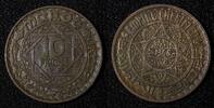 Morocco 10 Francs Morocco Mohammed V Copper-Nickel 1366 (1947) Y# 44 (27 632) -