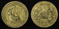 Brazil 500 Reis BRAZIL Aluminum-Bronze 1927 KM# 524 (27 645) -