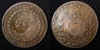 Brazil 20 Reis BRAZIL Pedro I 1823 R KM# 436.1 Countermark on 40 Reis KM#363.1 (491) -