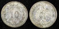 Mexico 10 Centavos Mexico ESTADOS UNIDOS MEXICANOS Silver 1911 M BETTER DATE KM#428 (2) -