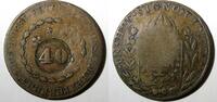 Brazil 40 Reis BRAZIL Pedro I 1830 R KM# 444.1 Countermarked 80 Réis KM# 366.1 (27 480) -