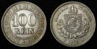 Brazil 100 Reis BRAZIL Pedro II 1878 Rio de Janeiro BETTER DATE XF KM# 477 (27 512) -