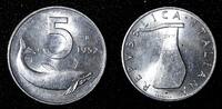 Italy 5 Lire Italy Aluminum 1952 R Dolphin UNC KM# 92 (27 674) -
