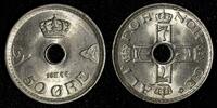 Norway Ore 1948 Norway Haakon VII Copper-Nickel 1948 50 Ore UNC Nice Ton... 10,74 EUR  + 12,88 EUR frais d'envoi