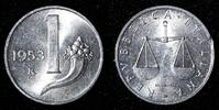 Italy 1 Lira Italy Aluminum 1953 R Weighting Scale UNC KM# 91 (27 677) -