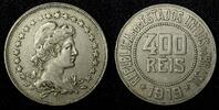 Brazil 400 Reis BRAZIL Copper-Nickel 1919 Liberty 30.2mm BETTER DATE KM# 520 (27 796) -