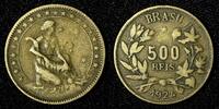 Brazil 500 Reis BRAZIL Aluminum-Bronze 1924 1st Year Type KM# 524 (27 807) -